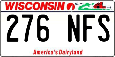 WI license plate 276NFS