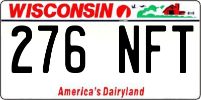 WI license plate 276NFT
