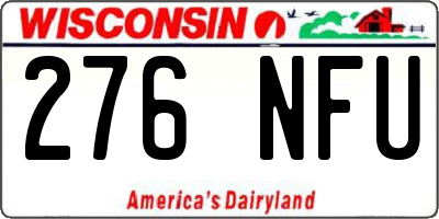 WI license plate 276NFU