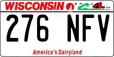 WI license plate 276NFV