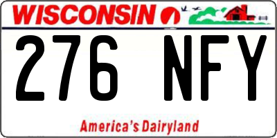 WI license plate 276NFY