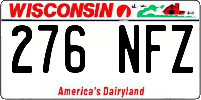 WI license plate 276NFZ