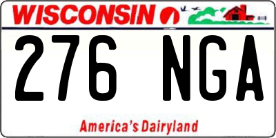 WI license plate 276NGA