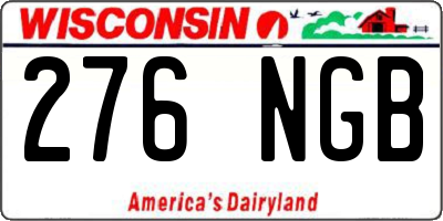 WI license plate 276NGB