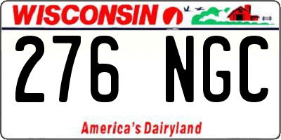WI license plate 276NGC