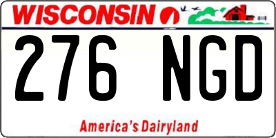 WI license plate 276NGD