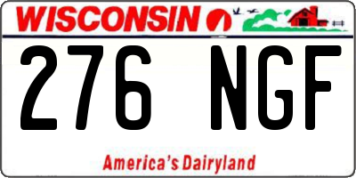 WI license plate 276NGF
