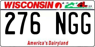 WI license plate 276NGG