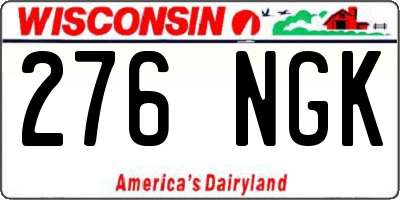 WI license plate 276NGK