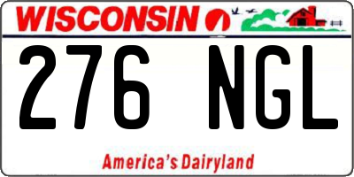 WI license plate 276NGL
