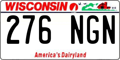 WI license plate 276NGN