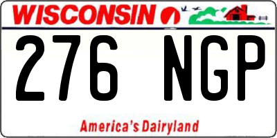 WI license plate 276NGP