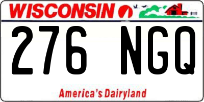 WI license plate 276NGQ