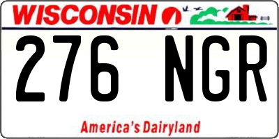 WI license plate 276NGR