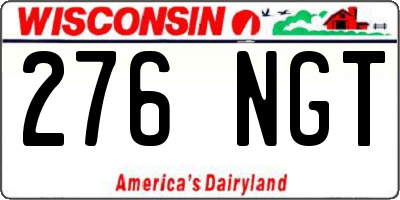 WI license plate 276NGT
