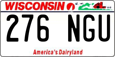 WI license plate 276NGU