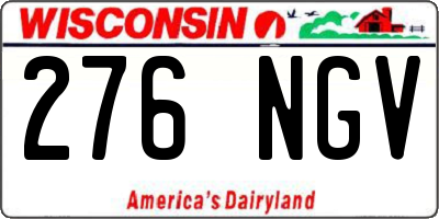 WI license plate 276NGV