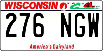 WI license plate 276NGW
