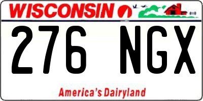 WI license plate 276NGX