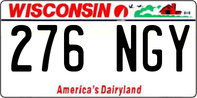 WI license plate 276NGY