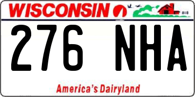 WI license plate 276NHA