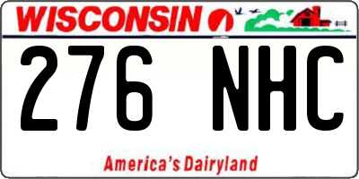 WI license plate 276NHC