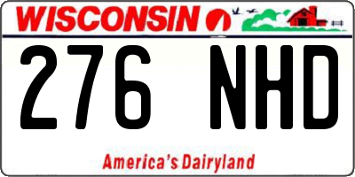 WI license plate 276NHD