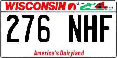 WI license plate 276NHF