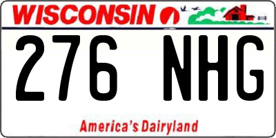 WI license plate 276NHG