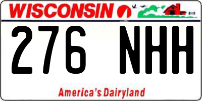 WI license plate 276NHH
