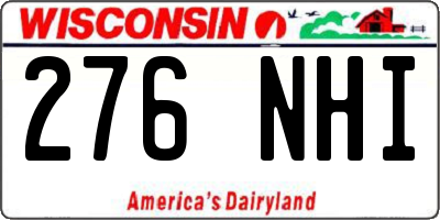 WI license plate 276NHI
