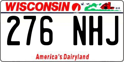 WI license plate 276NHJ