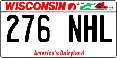 WI license plate 276NHL