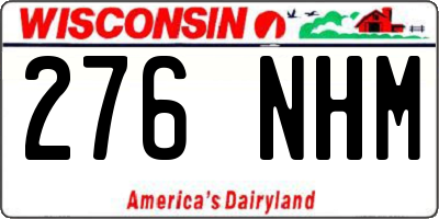 WI license plate 276NHM
