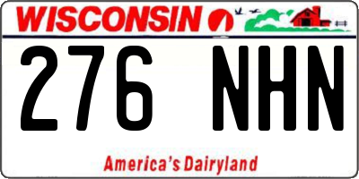 WI license plate 276NHN