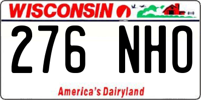 WI license plate 276NHO