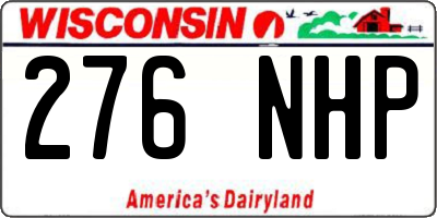 WI license plate 276NHP