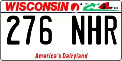 WI license plate 276NHR