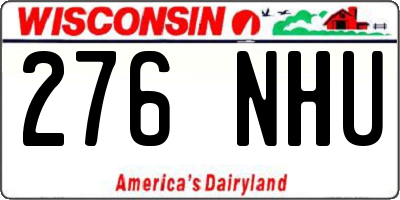 WI license plate 276NHU