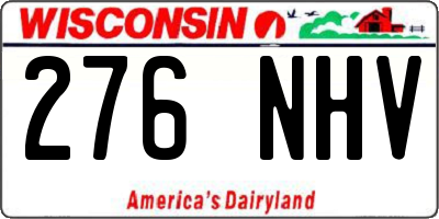 WI license plate 276NHV