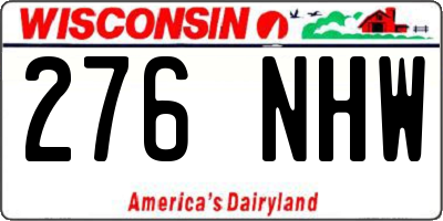 WI license plate 276NHW