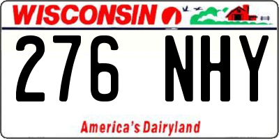 WI license plate 276NHY