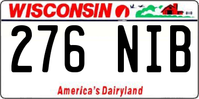 WI license plate 276NIB