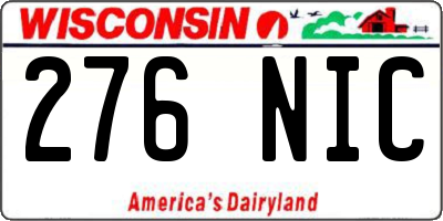 WI license plate 276NIC