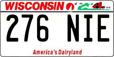 WI license plate 276NIE
