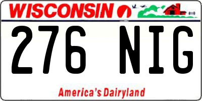 WI license plate 276NIG