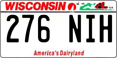 WI license plate 276NIH