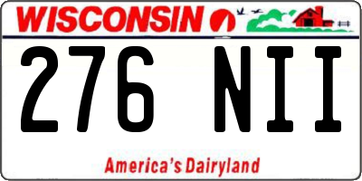 WI license plate 276NII
