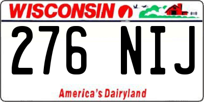 WI license plate 276NIJ