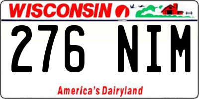WI license plate 276NIM